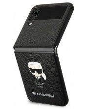 Калъф Karl Lagerfeld - Saffiano Ikonik Karl, Galaxy Z Flip 4, черен